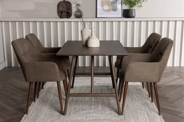 Kaseidon Matgrupp 120 cm Rektangulär med 4 Tomorrow stolar - Brun - Products - Möbler - Bord & matgrupp - Matgrupp