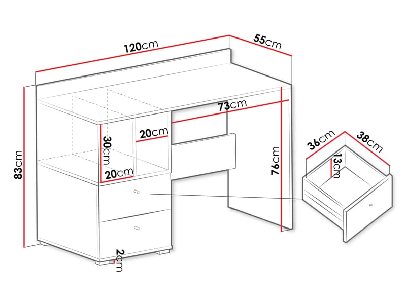 Edson Skrivbord 120 cm - Products - Möbler - Bord & matgrupp - Kontorsbord - Datorbord