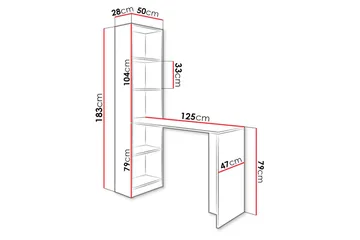 Gdeide Skrivbord 50x125 cm - Brun - Products - Möbler - Bord & matgrupp - Kontorsbord - Datorbord