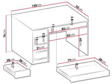 Harland Skrivbord 120 cm - ljusbrun - Products - Möbler - Bord & matgrupp - Kontorsbord - Datorbord