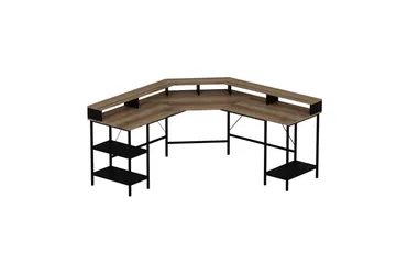 Naina Hörnskrivbord - Guld - Products - Möbler - Bord & matgrupp - Kontorsbord - Skrivbord - Hörnskrivbord