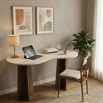 Soryn Skrivbord 120x75x60 cm - Travertine Walnut - Products - Möbler - Bord & matgrupp - Kontorsbord - Datorbord