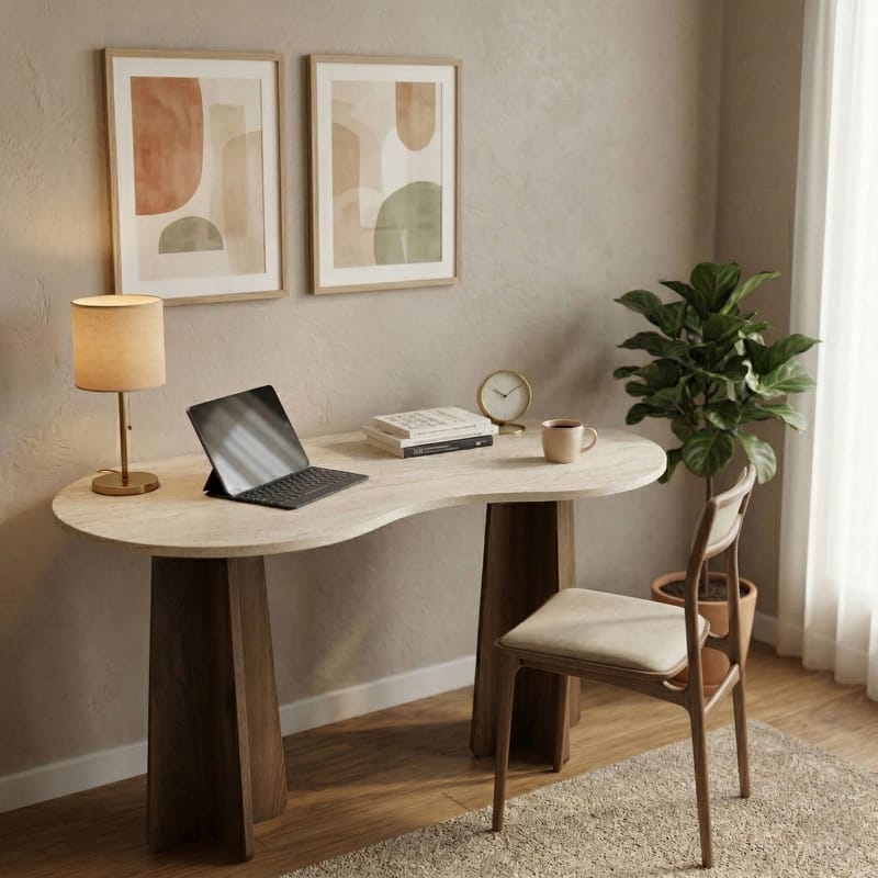 Soryn Skrivbord 120x75x60 cm - Travertine Walnut - Products - Möbler - Bord & matgrupp - Kontorsbord - Datorbord