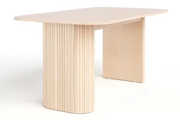 Kopparbo Matbord 160 cm med 4 Katy Matstolar - White / Vit Bouclé / Metallben Svart - Products - Möbler - Bord & matgrupp - Matgrupp