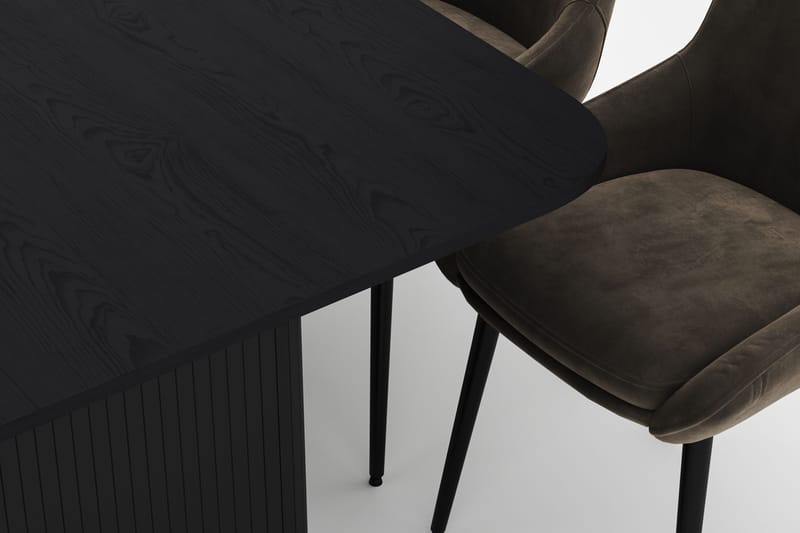 Kopparbo Matgrupp 200-206cm med 8 Alsarp Matstolar - Svart - Products - Möbler - Bord & matgrupp - Matgrupp