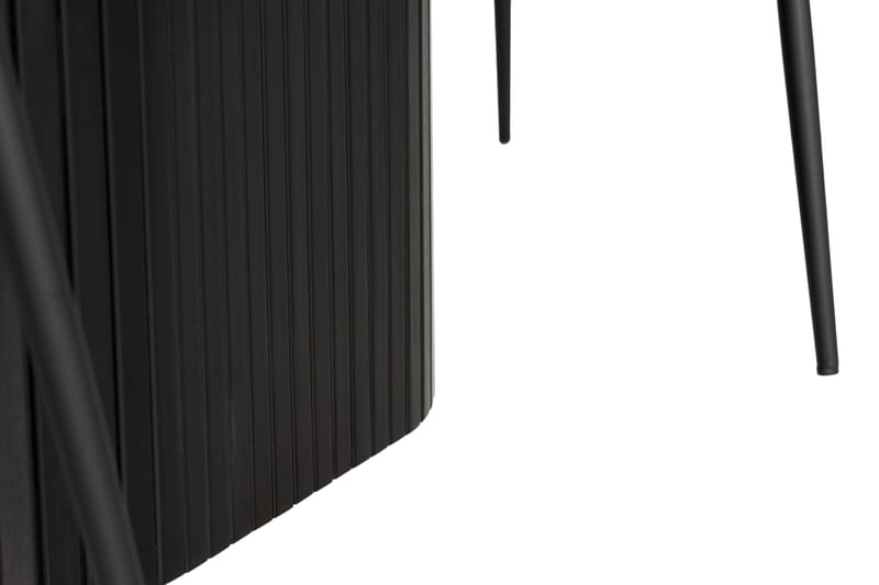 Kopparbo Matgrupp 200 cm inkl 6 Broddhult Stolar - Svart / Ribbade Ben - Products - Möbler - Bord & matgrupp - Matgrupp