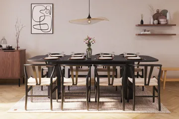 Kopparbo Matgrupp 240 cm med 8 Dastoori Matstolar - Svart - Products - Möbler - Bord & matgrupp - Matgrupp