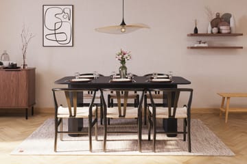 Kopparbo Matgrupp förlängningsbart 180-240 cm med 6 Dastoori Matstol - 2220067-6,2229285-1 - Svart - Products - Möbler - Bord & matgrupp - Matgrupp