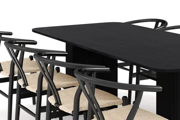 Kopparbo Matgrupp förlängningsbart 200-260 cm med 8 Dastoori Matstol - 2220067-8,2229312-1 - Svart - Products - Möbler - Bord & matgrupp - Matgrupp