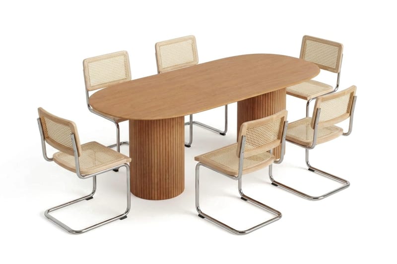 Kopparbo Matgrupp oval 220 cm Ek med 6 Build Matstolar - Ek - Products - Möbler - Bord & matgrupp - Matgrupp
