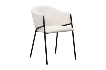 Kopparbo Runt Matbord 120 cm med 4 Filip Matstolar - Mörkbrun / Vit Bouclé - Products - Möbler - Bord & matgrupp - Matgrupp