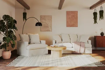 Kopparbo Soffbord 90 cm Runt Vitlaserad Ek - Ljust vitlaserat ekträ - Products - Möbler - Bord & matgrupp - Soffbord