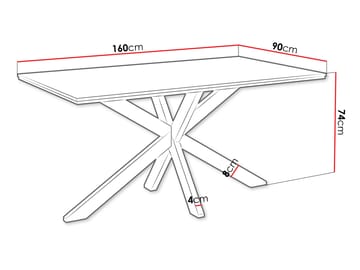 Kovrel Matbord 160 cm Rektangulär - Svart/Brun - Products - Möbler - Bord & matgrupp - Matbord & köksbord
