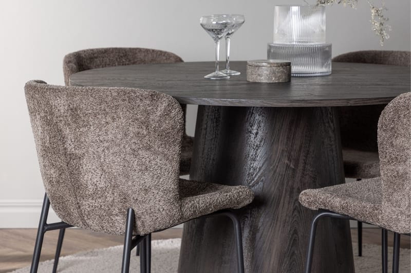 Lanzo Matgrupp 120 cm Rund med 4 Modesto stolar - Svart - Products - Möbler - Bord & matgrupp - Matgrupp