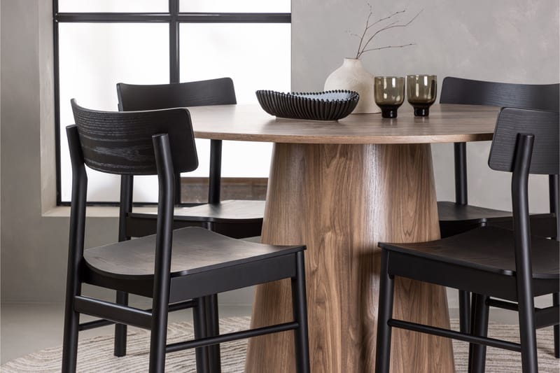 Lanzo Matgrupp 120 cm Rund med 4 Montros Stolar - Natur - Products - Möbler - Bord & matgrupp - Matgrupp