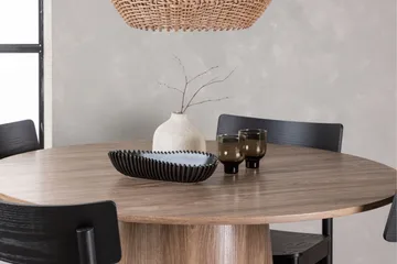 Lanzo Matgrupp 120 cm Rund med 4 Montros Stolar - Natur - Products - Möbler - Bord & matgrupp - Matgrupp