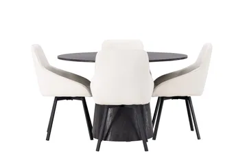 Lanzo Matgrupp 120 cm Rund med 4 Rosie stolar - Beige - Products - Möbler - Bord & matgrupp - Matgrupp