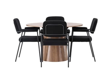 Lanzo Matgrupp 120 cm Rund med 4 Yesterday Stolar - Natur - Products - Möbler - Bord & matgrupp - Matgrupp