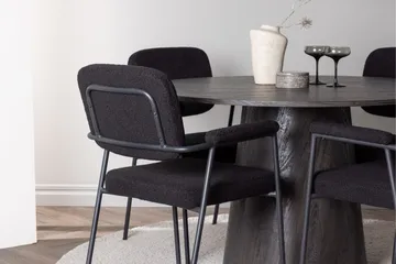 Lanzo Matgrupp 120 cm Rund med 4 Yesterday stolar - Svart - Products - Möbler - Bord & matgrupp - Matgrupp