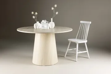 Lanzo Runt Matbord 120 cm - Vitvitlaserad / Ljus Trä - Products - Möbler - Bord & matgrupp - Matbord & köksbord