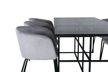 Leif Matgrupp 200 cm Rektangulär med 6 Berit stolar - Svart - Products - Möbler - Bord & matgrupp - Matgrupp