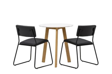 Leonora Matgrupp 65 cm Rund med 2 Kenth Stolar - Svart - Products - Möbler - Bord & matgrupp - Matgrupp