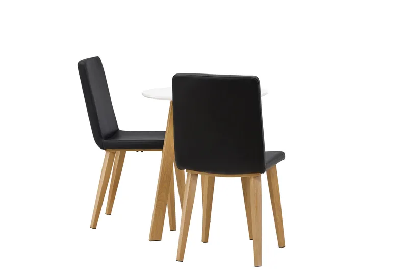 Leonora Matgrupp 65 cm Rund med 2 Today stolar - Svart - Products - Möbler - Bord & matgrupp - Matgrupp