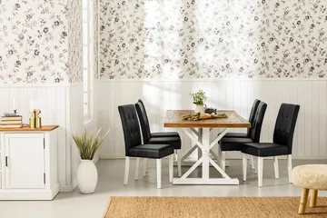 Lyon Förlängningsbar Matgrupp 200 cm med 6 Viktor Stol - Natur/Vit/Svart - Products - Möbler - Bord & matgrupp - Matgrupp