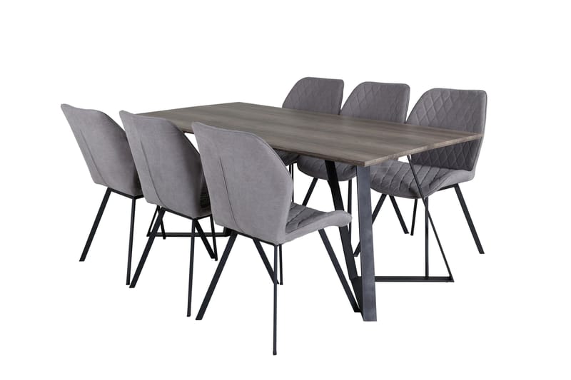 Marina Matgrupp 180 cm Rektangulär med 6 Gemma stolar - Svart - Products - Möbler - Bord & matgrupp - Matgrupp