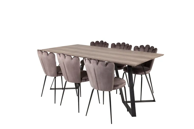 Marina Matgrupp 180 cm Rektangulär med 6 Limhamn stolar - Svart - Products - Möbler - Bord & matgrupp - Matgrupp