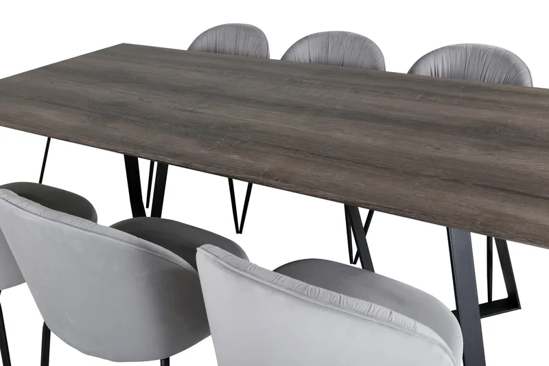 Marina Matgrupp 180 cm Rektangulär med 6 Wrinkles stolar - Svart - Products - Möbler - Bord & matgrupp - Matgrupp