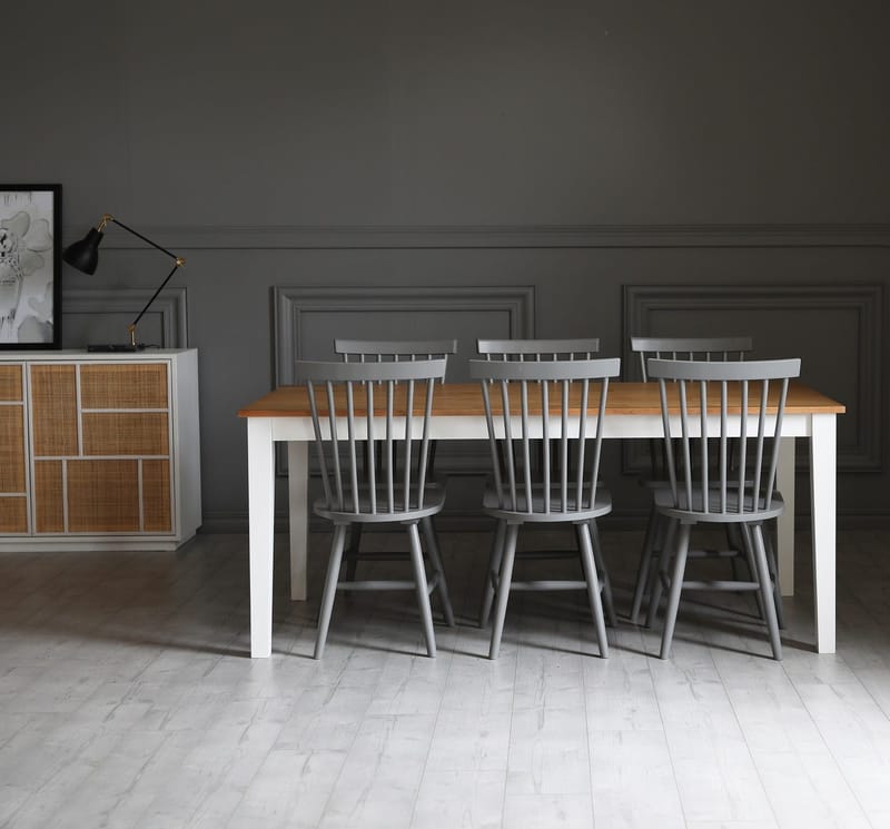 Matbord 180 cm - vit / oljad ek - Vit / Oljad Ek - Products - Möbler - Bord & matgrupp - Matbord & köksbord