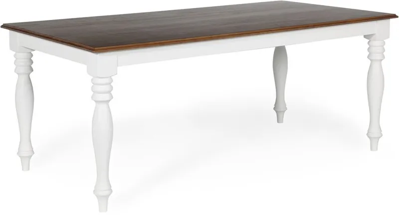 Matbord 180x93 cm - Vit/Brunbets - Victoria, Vit/Brunbets