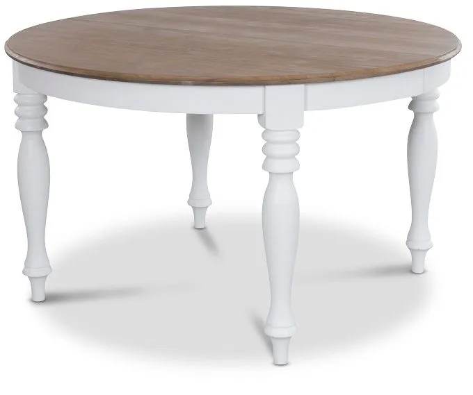 Matbord förlängningsbart 120-175 cm vit/brun - Victoria, Vit/Brun