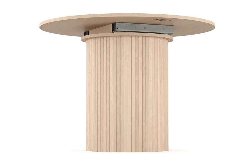 Kopparbo Ljust Runt Matbord 106 cm Förlängningsbart med illäggsskiva - Vitlaserat Ek / Trä - Products - Möbler - Bord & matgrupp - Matbord & köksbord