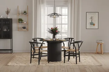 Kopparbo Matbord Runt 106-156 cm Förlängningsbart - Svart trä - Products - Möbler - Bord & matgrupp - Matbord & köksbord