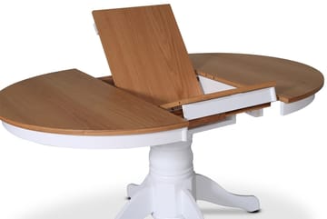Matbord runt förlängningsbart Ø106-141 cm - Vit / Oljad Ek - Vit / Oljad ek - Products - Möbler - Bord & matgrupp - Matbord & köksbord