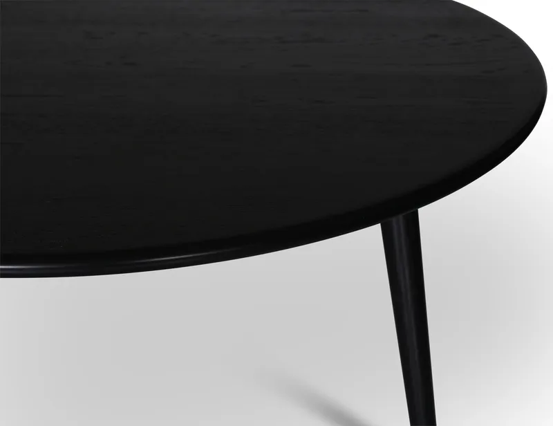 Matbord runt svartbetsad ek Ø130 cm - Omni, Svartbetsad ek