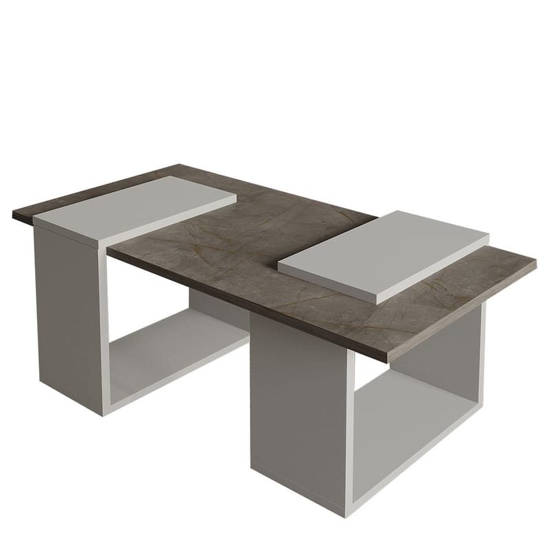 Matris Soffbord 90x37x46,6 cm, Gordion Marble och Grey