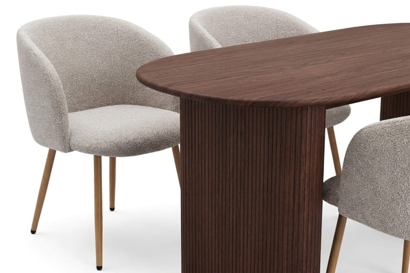 Noira Matgrupp rektangulärt 180 cm Valnöt med 6 Greya Matstolar - Valnöt - Products - Möbler - Bord & matgrupp - Matgrupp