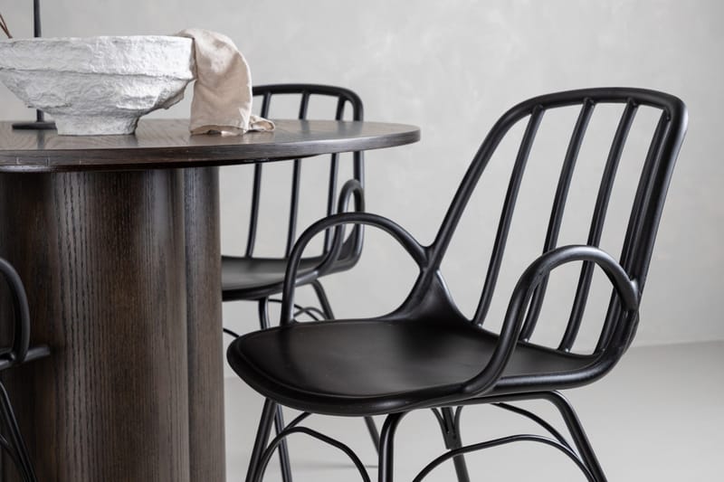 Olivia Matgrupp 110 cm Rund med 4 Dyrön stolar - Svart - Products - Möbler - Bord & matgrupp - Matgrupp