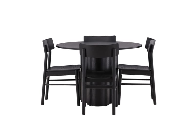 Olivia Matgrupp 110 cm Rund med 4 Montros Stolar, Svart