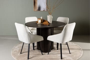 Olivia Matgrupp 110 cm Rund med 4 Rosie stolar - Beige - Products - Möbler - Bord & matgrupp - Matgrupp