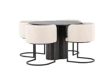 Olivia Matgrupp 110 cm Rund med 4 Simrishamn stolar - Beige - Products - Möbler - Bord & matgrupp - Matgrupp