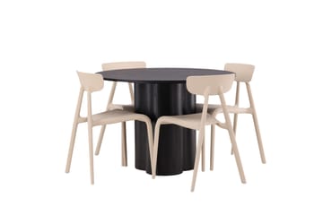 Olivia Matgrupp 110 cm Rund med 4 Ursholmen Stolar - Beige - Products - Möbler - Bord & matgrupp - Matgrupp
