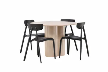Olivia Matgrupp 110 cm Rund med 4 Ursholmen stolar - Whitewash - Products - Möbler - Bord & matgrupp - Matgrupp