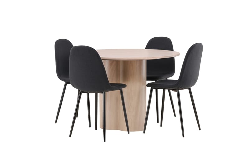 Olivia Matgrupp 110 cm Rund med 4 Polar stolar - Whitewash - Products - Möbler - Bord & matgrupp - Matgrupp