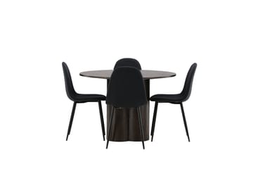 Olivia Matgrupp 110 cm Rund med 4 Polar stolar - Svart - Products - Möbler - Bord & matgrupp - Matgrupp
