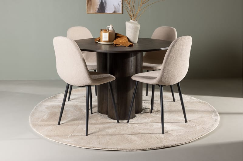 Olivia Matgrupp 110 cm Rund med 4 Polar stolar - Beige - Products - Möbler - Bord & matgrupp - Matgrupp