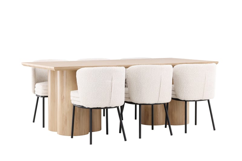 Olivia Matgrupp 210 cm Rektangulär med 6 Agnes stolar - Whitewash/Vit - Products - Möbler - Bord & matgrupp - Matgrupp